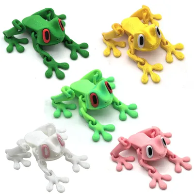 Produktbild von Minicee 3D Frosch Magnete 5 Stück Kühlschrank & Whiteboard Deko Magnete