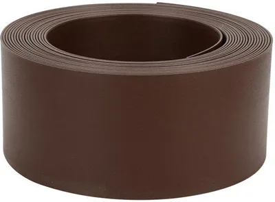 Imagen del producto de Rodillo de valla para jardín - borde flexible para césped - 2 mm de grosor - color marrón - 1000 x 10 x 0,2 cm