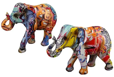 Produktbild von Gilde Elefant "Street Art" Kunstharz mehrfarbig 37566