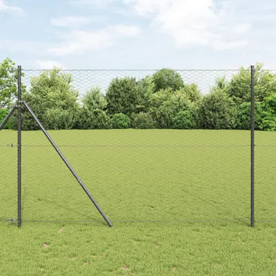 Produktbild von sechseckiger Zaun Grau 1,6x10 m Stahl, Zaunzubehör DesignMöbel Neu