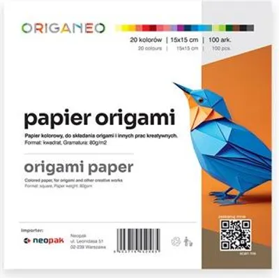 Zdjęcie produktu dla Papier do origami ORIGANEO mix 20 kolorów -15x15cm