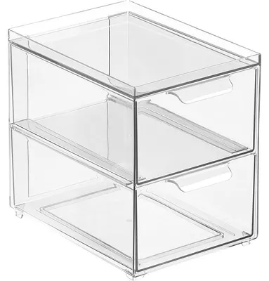 Produktbild von mDesign Aufbewahrungsbox Organizer Schublade Stapelbox Kunststoff Transparent