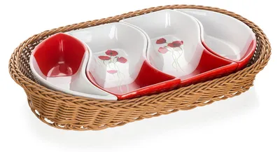 Immagine prodotto di Vassoio in cestino RED POPPY 30,5 cm, 4 pezzi, OK