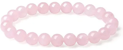 Productafbeelding van Kristallen armband met rozenkwarts kralen, 8 mm, elastisch, natuursteen, dames- en herenmodel