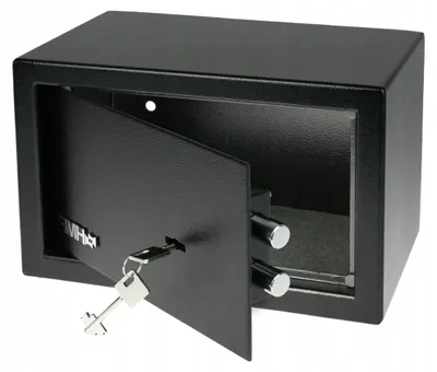 Zdjęcie produktu dla SEJF MEBLOWY| ZAMEK DWUBRODOWY|CZARNY| 31,0 x 20,0 x 20,0 cm| 6kg