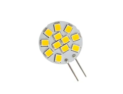 Obrázok produktu pre LED žiarovka s päticou, G4, 12V, 1,2W, 12 LED, 20mm, 160lm, teplá biela, 110mA