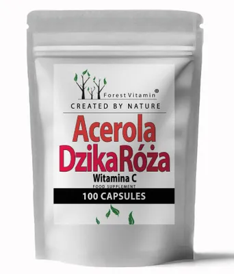 Produktbild von Acerola + Hagebutte 100 Kapseln - natürliches Vitamin C Komplex - Forest Vitamin