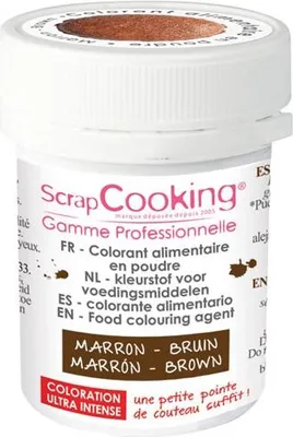 Image de Colorant Marron Poudre Pigment Intense Brun Chocolat Pour Pâtisserie - Scrapcooking
