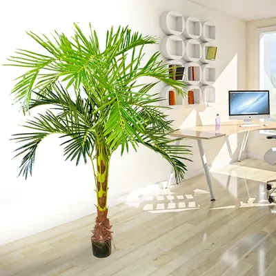 Produktbild von Künstliche Palme groß Kunstpalme Kunstpflanze Palme künstlich wie echt Plastikpflanze Arekapalme 180 cm hoch Balkon Deko Dekoration Decovego