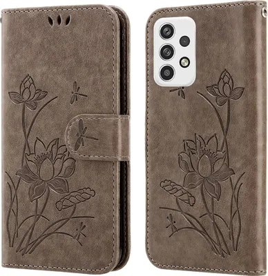 Produktbild von König Design Hülle kompatibel mit Samsung Galaxy A23 Kunstleder Handyhülle - Handy Case Grau