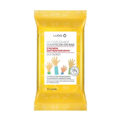 Image de Lingettes nettoyantes antibactériennes pour enfants - paquet de 15