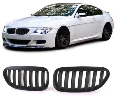 Sport Kühlergrill Doppelsteg SCHWARZ MATT passend für BMW 6er E63 E64 2004-2010 – Produktansicht