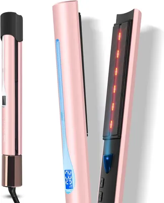 Produktbild von Infrarot-Ionen Haarglätter, PARWIN PRO BEAUTY 2 IN 1 Glätteisen Locken und Glätten, Infrarot- und Ionen-Therapie, Anti-Frizz- und Glanz-Effekt, 14 Temperatur-Einstellungen 100-230 Rosa