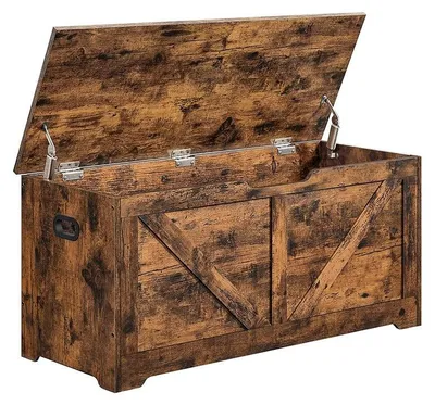 Immagine prodotto di Scarpiera in legno con spazio contenitivo, colore marrone vintage, dimensioni 100 x 40 x 46 cm