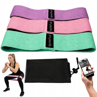 Produktbild von Synerva Fitness-Widerstandsbänder Hip Band 3er Set Mint