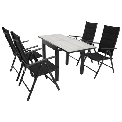 Produktbild von DEGAMO Gartengarnitur FARO 5-teilig, Alu + Glas in Keramikoptik + Kunstgewebe