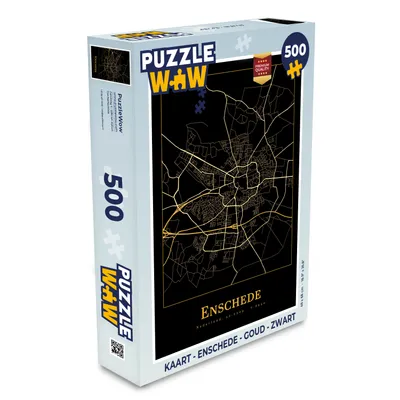 Obrázek produktu pro MuchoWow MuchoWow® Puzzle 500 ks Karta - Enschede - Zlatá - Černá