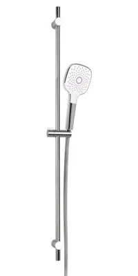 Produktbild von VIGOUR Brausegarnitur individual 2.2 mit Stange 90cm, Schlauch und Handbrause 3-strahlig, verchromt, softedge