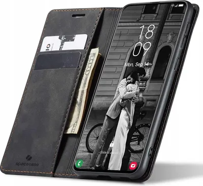 Obrázek produktu pro Pouzdro s klopou na telefon SPACECASE Wallet pro Galaxy S21 Černá
