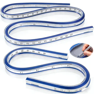 Productafbeelding van Set van 2 flexibele kurvenlinealen 30 cm en 60 cm