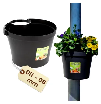 Produktbild von Blumentopf für Regenrohr Fallrohr Blumentopf Regenrohr Pflanzengefäß Regenrinne Fallrohrpflanzgefäß Pflanztopf für Pfosten Säulentopf Hängetopf für Säule Anthrazit
