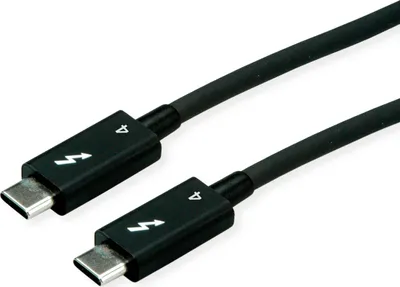 Produktbild von ROLINE Thunderbolt™ 4 Kabel, USB C-C, ST/ST, 8K UHD-2, 40Gbit/s, 100W, aktiv, schwarz, 2 m