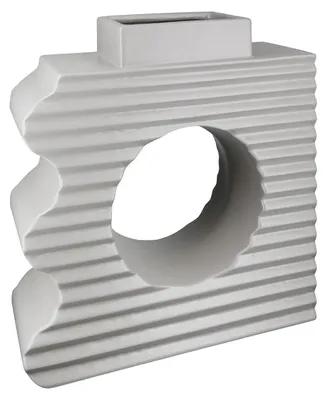 Produktbild von Gilde Vase, "Boca", Keramik, grau, VE 2, L. 8 cm, B. 23 cm, H. 25 cm 34360 4063387343609