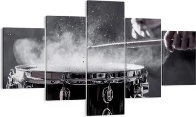 Produktbild von Bild auf Leinwand - Leinwandbild - 5 Teile - Trommel Staub Trommel - 125x70cm - Wand Bild - Wanddeko - Wandbilder - Leinwanddruck - Bilder - Wanddekoration - Leinwand bilder - Wandbild - EA125x70-4313