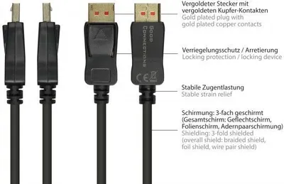 Produktbild von Good Connections Kabel DP1.4  8K/UHD-2 @60Hz schwarz 2m