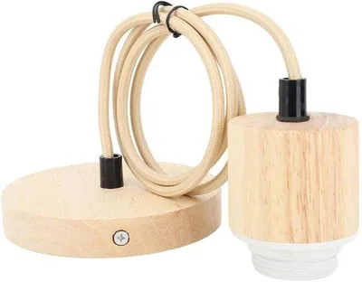 Obrázok produktu pre Drevený držiak na lampu E27 Vintage – základná súprava pre stropný držiak