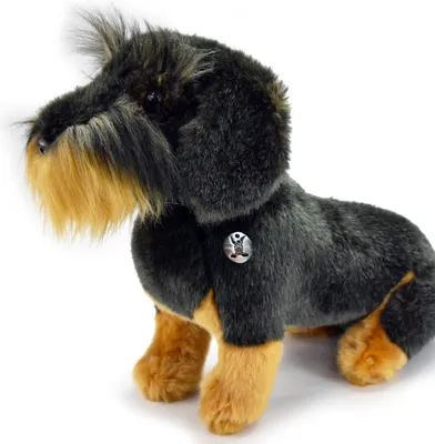 Produktbild von Dackel Kuscheltier Hund sitzend 32 cm - Plüsch Rauhaardackel WALDI