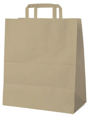 Produktbild von 50x Papiertragetaschen 40+16 x 45 cm mit EAN-Code braun