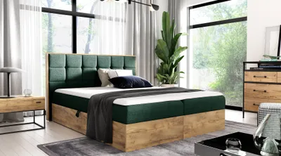Produktbild von Boxspringbett CHANTELLE 1 – 200x200, Grün + GRATIS Topper