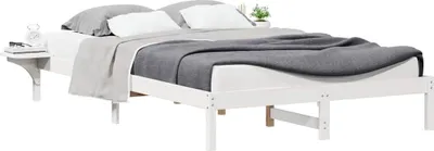 Obrázok produktu pre Posteľový rám so stolíkmi Biela 160 x 220 cm
