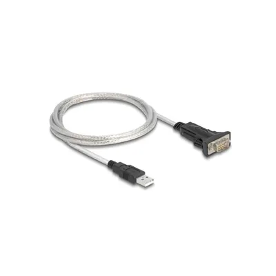 Produktbild von Delock - Kabel USB / seriell - USB (M) zu DB-9 (M) - 5 V - 1 m - Daumenschrauben - durchsichtig - mit 6-poliger Anschlussblock/9-poliger D-Sub (DB-9) Adapter