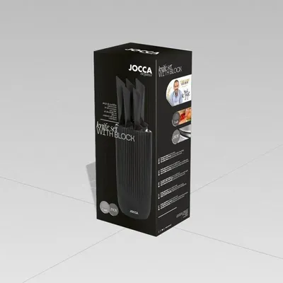 Produktbild von 5-teiliges Messerset – JOCCA – Messerblock aus Polypropylen – Schwarz