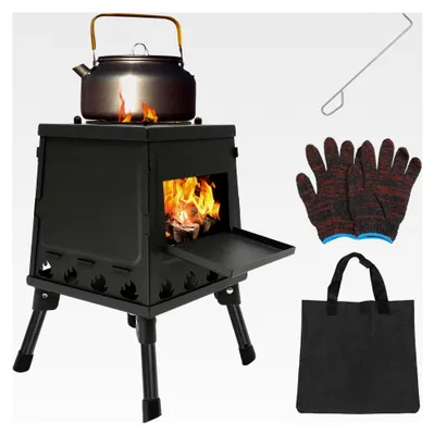 Produktbild von Zeltofen Camping Holzofen Outdoor Raketenofen Zeltheizung Tragbarer Feuerstelle Campingzubehör