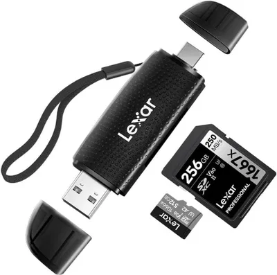 Imagen del producto de Lexar LRW310X-BNBNG, MicroSD (TransFlash), SD, , 205 Mbit/s, USB 2.0 Tipo-A/Tipo-C, 78 mm, 23,4 mm