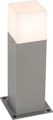 Produktbild von QAZQA - Moderne stehende Außenleuchte I Sockelleuchte grau 30 cm IP44 - Dänemark I Außenbeleuchtung - Aluminium Rechteckig - LED geeignet E27