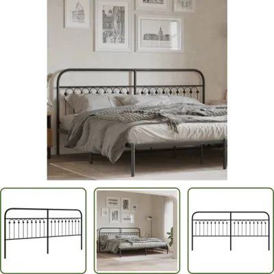 Produktbild von The Living Store Kopfteil Metall Schwarz 193 cm