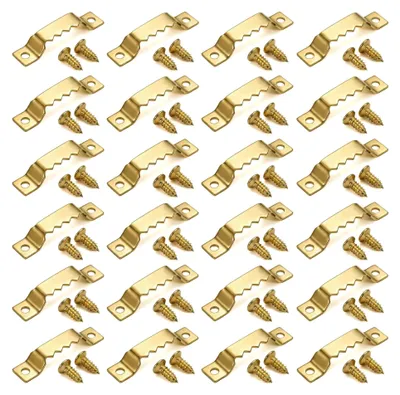 Productafbeelding van Beeldophangers – 20 stuks met schroeven – Ophangers voor houten frames, spijkerophangers voor canvasdoeken, ophangers voor fotolijsten en verwisselbare houten frames, ophanghaken voor fotolijsten