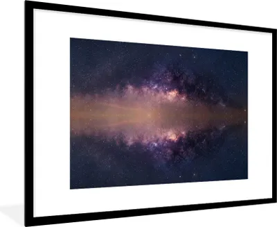 Produktbild von MuchoWow® Gerahmtes Poster Die Milchstraße an einem blauen Himmel 90x60 cm - Poster mit Schwarzem Bilderrahmen Wandposter Rahmen Foto Bilder - Wanddekoration - Fotos