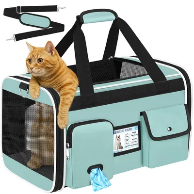 Faltbare Reisetasche für Katzen & Hunde bis 9 kg, 4 Netzseiten, kratzfest