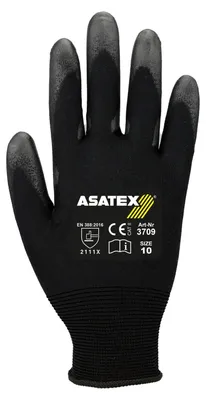 Produktbild von ASATEX Handschuhe schwarz Polyamid Gr. 10 - 3709/10