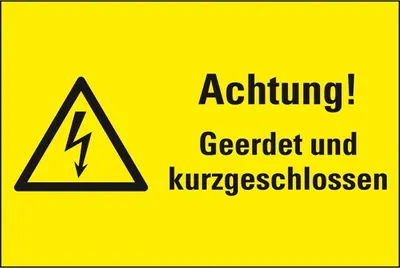 Produktbild von Dreifke® Aufkleber I Warn-Kombischild Achtung! Geerdet und..., RoHS konform, ...