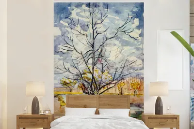 Produktbild von MuchoWow® Fototapete für Wohnzimmer oder Schlafzimmer Wandtapete Vinyl Motivtapete Rosa Pfirsichbäume - Vincent van Gogh - 225x350 cm - Schlafzimmer tapete