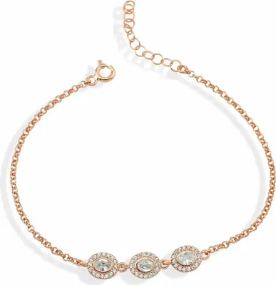 Produktbild von Dkeniz Armband 925/- Sterling Silber 18+3 Rosé Zirkonia weiß 145260013