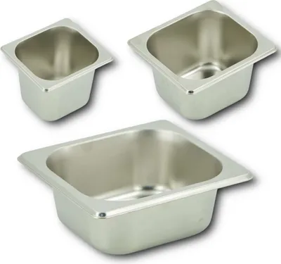 Produktbild von HOOZ GN Behälter 1/9 Edelstahl, 65 mm Höhe Wärmebehälter für Speisen, lebensmittelechter Gastronormbehälter, Abtropfen oder als Gareinsatz, Hitzebeständiger Gastro Behälter