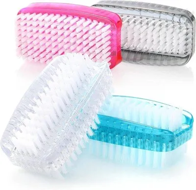 Immagine prodotto di Spazzola per lavarsi le mani in plastica, bifacciale, colori pastello, 4 pezzi