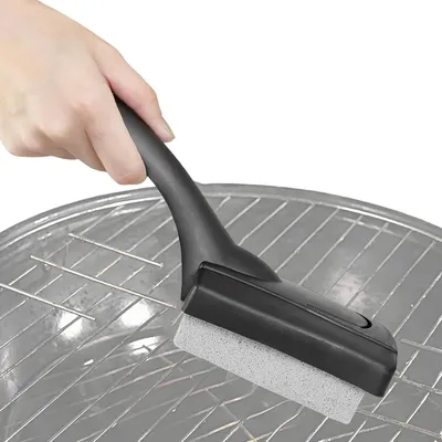 Immagine prodotto di Set di spazzole per griglia - Spazzola per barbecue - Per la pulizia della griglia - Acciaio inossidabile - 26 x 9 x 5 cm - Argento